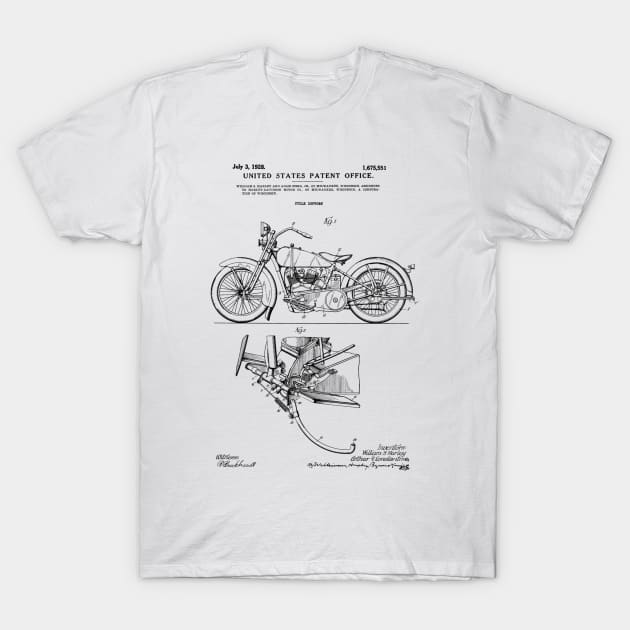 Motorcycle Patent Black T-Shirt by Luve